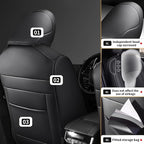 AOMSAZTO Custom Fit Seat Covers for Toyota Highlander 2020 2021 2022 2023 2024 2025 2026- (Three-Rows 8 Seats,Second Row 40/60 Split) Faux Leather Black