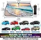 Socira Beach Sun Shade Car Windshield Umbrella Beach Sunshade for Window Shades Windshield Sun Shade Umbrella Beach Car Accessories Fits Most Trucks & SUVs 57'' x 30''