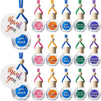 Boao 50 Pcs Hanging Car Air Freshener Diffuser Bottles Bulk, Empty Refillable Glass Perfume Pendants with Wood Caps, DIY Essential Oil Car Ornaments with Thank You Cards for Wedding Party Favors