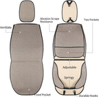 Luxury Full Coverage Car Seat Covers, Premium Breathable 3D Diamond Pattern Fabric, All-Season Automotive Interior Seat Protectors, Universal Fit for Sedan SUV Truck (2 Fronts Beige)