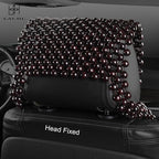 LACDL Beaded Seat Covers for Truck, Trailer, Van, RV, Car Seat Cooling Cover, Auto Ventilated Seat Cushion, Wood Breathable Car Seat Beads, Seat Cooler Pad Sweat Protector for Summer, Dark Red
