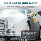 Foam Cannon Pro, Foam Cannon for Pressure Washer with 1/4" Quick Connector, Mini Soap Cannon with Adjustable Nozzle for car wash, Additional 1.1mm Orifice Nozzle (Clear)