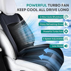 FLORICH Cooling Car Seat Cover, 12V/24V Car Seat Cooling Pad, Ventilated Seat Cushion with 2 Powerful Turbo Fans, 3-Speed Adjustable Cooling Car Seat Covers for Summer Driving Universal Fit for Car