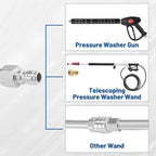 M MINGLE Pressure Washer Extension Wand - Gutter Cleaner Attachment - 30°, 90°, 120° Curved Rod, 1/4" Quick Connect, 4000 PSI