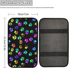 Dreaweet Colorful Dog Paw Print Center Console Cover Cute Armrest Cover for Car Soft Comfortable Arm Rest Cover Pad for Truck SUV Car Center Console Cover Replacement