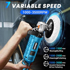 LDHTHOPI Buffer Polisher Kit for Car - 6/7 Inch Rotary 1600w Polisher Buffer Waxer,7 Variable Speed 1000-3500rpm,Detachable Handle Buffing Machine for Car, Boat Sanding, Polishing Waxing, Blue 3