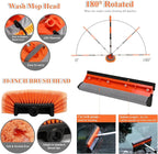 10Pcs 60" Car Wash Kit with Long Handle, Soft Extendable Car Wash Brush & Mop, Wheel & Tire Brush, 2-in-1 Window Squeegee, Microfiber Towel & Wash Mitt for Cars, SUVs, Trucks Exterior Cleaning