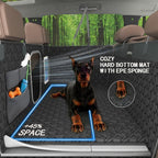 Upgraded Durable Hard Bottom Dog Car Seat Cover with EPE Sponge Cushion, Foldable Dog Rear Seat Protector, Waterproof Pet Car Seat Hammock, Seamless Dogs Back Seat Extender for SUV Truck(XL)