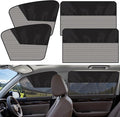 Car Side Window Sun Shades, 4 Pcs Magnetic Car Window Covers for Baby, Half Blackout & Half See-Through Privacy Curtains, Light Blocking&UV Protection Window Screen for Camp, Travel, Nap