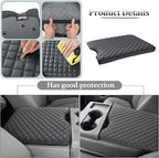 JDMCAR Armrest Cover Compatible with 2015-2024 2025 Ford F150 Accessories, 2017-2025 F250 F350 F450 with 40/20/40 Jump Seat, Customized Anti-Scratch Leather Armrest Lid Protector Pad (Jump Seat Only)