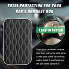 Car Center Console Pad, Waterproof Auto Armrest Seat Box Cover, PU Leather Arm Rest Protector Cushion Pad, Universal Vehicle Interior Protection Accessories for Car SUV (Black & White)