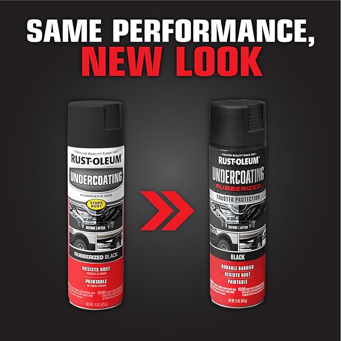 Rust-Oleum 248657-6PK Stops Rust Undercoating Spray, 15 oz, Rubberized Black, 6 Pack
