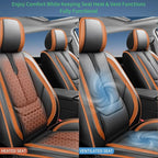 Fit Outback Car Seat Covers for Subaru Outback 2010-2024 2025 2026 -Upgraded Premium Waterproof & Breathable Leather,Airbag Compatible,All-Weather Seat Cushion Protector,2 Front/Black-Brown