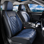 Coverado Seat Covers, Car Seat Cover Front Seats, Luxury Faux Leather Seat Cover, Black and Blue Seat Cover, Car Seats Protectors Waterproof, Automotive Seat Covers Universal Fit for Most Cars