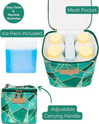 Cold Gold Breastmilk Cooler Bag with Safety Tested Ice Pack – Insulated Milk Storage for Work, Travel & Daycare – Fits Bottles & Parts – Durable, Washable, Cooler for Moms (Limited Edition Mosaic)