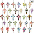 30 Pack Easter Christian Cross Car Air Fresheners Bulk Religious Fresh Flower Scented Hanging Ornaments for Rearview Mirror Easter Cross Fresheners Accessories for Women Men