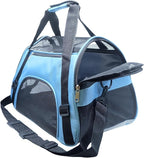 Cat Carrier,Soft-Sided Pet Travel Carrier for Cats,Dogs Puppy Comfort Portable Foldable Pet Bag Airline Approved (Medium-Blue)