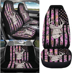 KEIAHUAN Car Seat Covers Pink Front Saddle Blanket Rear Split Bench Protection Cover Soft and Comfortable Automotive Accessories Fit Most Cars, Sedan, Truck, SUV and Van, Branch Camo Hunting