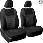 FH Group Automotive Car Seat Covers Front Set Premium 3D Air Mesh Front Seat Covers, Airbag Compatible Universal Fit Interior Accessories for Cars Trucks and SUVs - Black
