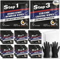 Demissle 21 Pcs Headlight Restoration Kit Includes 10 Remover Wipes 10 Coating Wipes 1 Glove Headlights Cleaner Kit for Restores Clarity Removes Yellowing Oxidation Cars Trucks Motorcycles