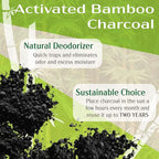 BambooMN Black Bamboo Charcoal Air Purifier Freshening Cube, 800 Grams Bamboo Activated Carbon, 4 Pieces