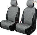 2pcs Sideless Car Seat Covers for All Seasons - Breathable Front Seats Cushions Non-Slip Bottom with Headrest Protectors - Universal Carseat Cover Fits for Most Vehicles Cars Van SUV Truck Grey