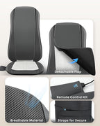 COMFIER Back Massager with Heat,Full Back Massager for Chair with 2 Shiatsu Speeds,Heated Chair Massage Pad with Spot,Massage Seat Pad for Home Office use,Gifts for Women Men Mom Dad