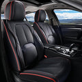 Coverado Seat Covers, Car Seat Covers Front Seats, Nappa Leather Seat Covers for Cars, Waterproof Car Seat Protector with Lumbar Support, Front Seat Covers Universal Fit for Most Cars (Black&Red)
