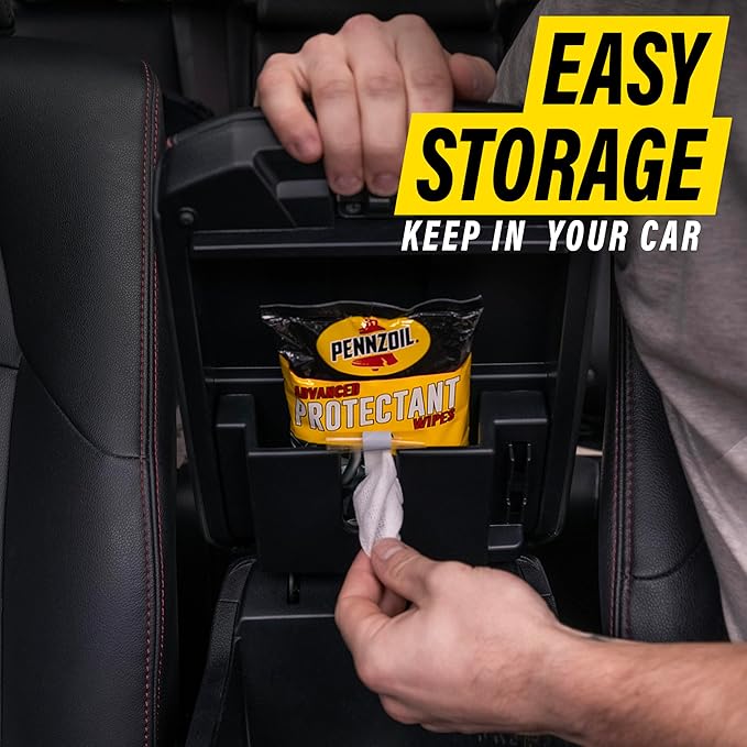 BLACK+DECKER Pennzoil Automotive Protectant Wipes, 2-Pack, 60 Total Wipes, 6"x8" - Car Interior Cleaning and UV Protection, Original Scent
