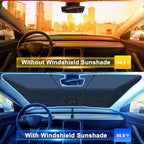 EcoNour Car Umbrella Windshield Sun Shade | Universal Fit Foldable Car & Truck Sun Shade | Double Layer Windshield Cover for SUV, Sedan & Truck | Sun Shade Cover for Front Baby Window Shades - 57"x30"