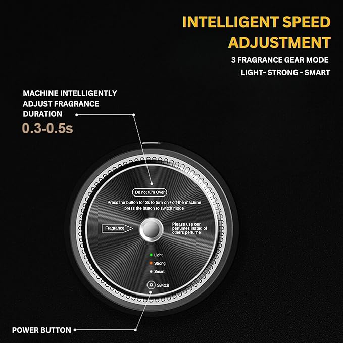 Smart Car Atomizing Aromatherapy Car Scent Diffuser | Aluminum Alloy Cordless | Automatic Shut On/Off with Motion Sensor | Wireless Essential Oil Low Noise Air Freshener Diffuser (Fragrance Included)