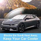 Windshield Sun Shade Custom Fit for 2022 2023 2024 2025 2026 Kia EV6 Accessories Foldable Sunshade Sun Blocker Protect Car from Sun Rays & Heat Damage Keep Car Cooler