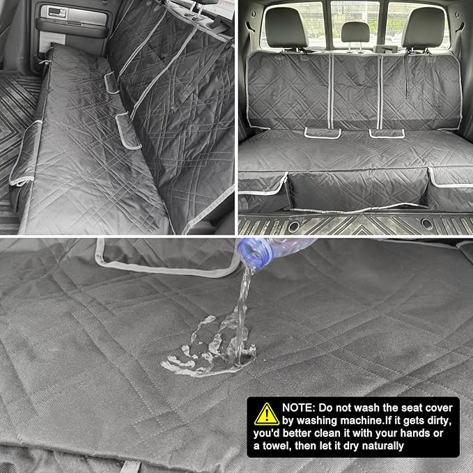 sportuli Dog Car Seat Cover Replce for Toyota Tacoma/Ford Ranger/Chevy Colorado, 600D Oxford Cloth Heavy Duty Waterproof Non Slip Pet Truck Back Bench Seat Cover, Fit for All Mid-Size Trucks