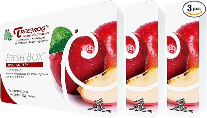 Gel Type Apple Squash Scent 3 Packs, Tree Frog Car Air Freshener
