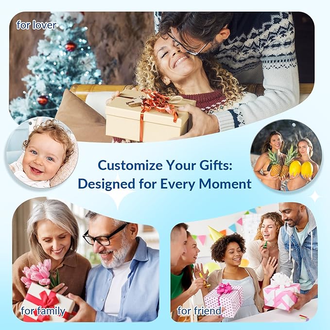 Custom Air Fresheners with Picture - Personalized Double Sided Photo Air Freshener, Customized Air Freshener for Car Wardrobe Bathroom Hanging Ornaments (A4-Round)