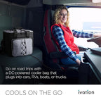 Ivation Portable Electric Cooler Bag | 18L Soft Sided Thermoelectric Travel Cooler with Shoulder Strap, Storage Pocket & DC 12V Plug in for Car, Truck & RV Camping