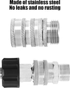 M MINGLE Ultimate Pressure Washer Adapter Set, Stainless Steel Quick Disconnect Kit, M22 Swivel to 3/8 Inch Quick Connect, 3/4 Inch to Quick Release, 8-Pack