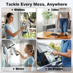 Window Vacuum Squeegee Cordless, Electric Window Cleaner Tool with Water Collection Tank, Window Cleaning Kit Shower Squeegee for Glass Doors, Windows, Mirrors, Car