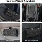 Accmor Bling Sunglasses Holder for Car Sun Visor, Sparkling Auto Glasses Clip Case Eyeglasses Protective Box, PU Leather Car Sunglass Storage Organizer for Truck, SUV, RV (Black Crystal)