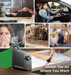 Ozone Generator, 48,000mg/h High Capacity O3 Machine for Large Spaces Up to 4,000 Sq Ft, Portable Odor Eliminator for Car, Home, Basement, Smoke, Pets, and Commercial Use, Green