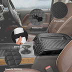 JeCar Center Console Pad PU Leather Armrest Cushion Cover Interior Accessories Compatible with Chevy Silverado/GMC Sierra/Suburban/Tahoe/GMC YUKON 2014-2018, Black