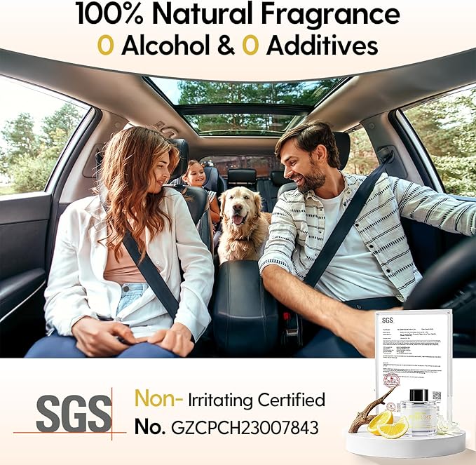 Smart Car Air Freshener Refill 50ml (1.69OZ)- Car Diffuser Perfume Made with Natural Plant Extracts, Essential Oil Refill Compatible with Most Air Diffusers, Long-Lasting Car Fragrance - Cologne