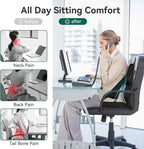 Memory Foam Lumbar Support Pillow, Car Seat Cushion, Office Chair Cushion, One Piece Chair Pad, Improve Posture, Sciatica, Hip & Back Coccyx Tailbone Pain