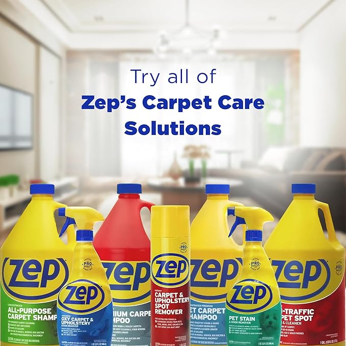 Zep Premium Pet Carpet Shampoo - 1 Gallon (Case of 2) ZUPPC128 - Concentrated Pro Formula Removes Tough Pet Stains and Odors