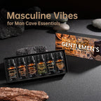 Men Essential Oils Set for Diffuser, Father's Day Gift for Men - 6x10ml Masculine Fragrance Oils for Candle Making, Scented Oil Gift Set, Mahogany, Sandalwood, Cologne, Smoke Vanilla, Oak, Leather