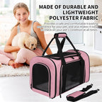 Cat Carriers Soft-Sided,Pet Carrier for Small Cats Dogs Puppies up to 1-15 LBS,TSA Airline Approved, (Medium,Pink)