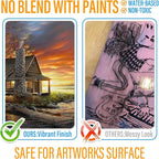 Matte Varnish for Acrylic Painting, Satin & Matte Acrylic Varnish, Non-Yellowing, Non-Toxic, Anti-Crazing, Satin & Matte Finish, Clear Coat for Artwork, for Pro, Hobby Artists