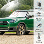 Windshield Sun Shade Custom Fit for 2017-2024 2025 2026 Mini Countryman Cooper F60 SUV Accessories Foldable Sunshade Sun Blocker Protect Car from Sun Rays & Heat Damage Keep Car Cooler
