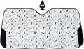 Snoopy Expression Windshield Sunshade + Little Tree Air Freshener Bundle– Universal Fit Windshield Protector for Cars, Trucks & SUVs – Keeps Vehicle Cool & Fresh