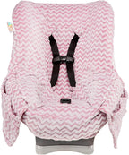 Niko Easy-Wash Children's Car Seat Cover & Liner - Minky - Pink Chevron - Perfect for Winter - Fits Most Toddler Car Seats - Universal Fit - Waterproof SEAT Bottom - Machine Wash and Dry